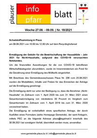 Plauser InfoPfarrBlatt Nr. 18/2021 (27.08.2021)